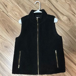 J.Crew Factory Black Sherpa Vest